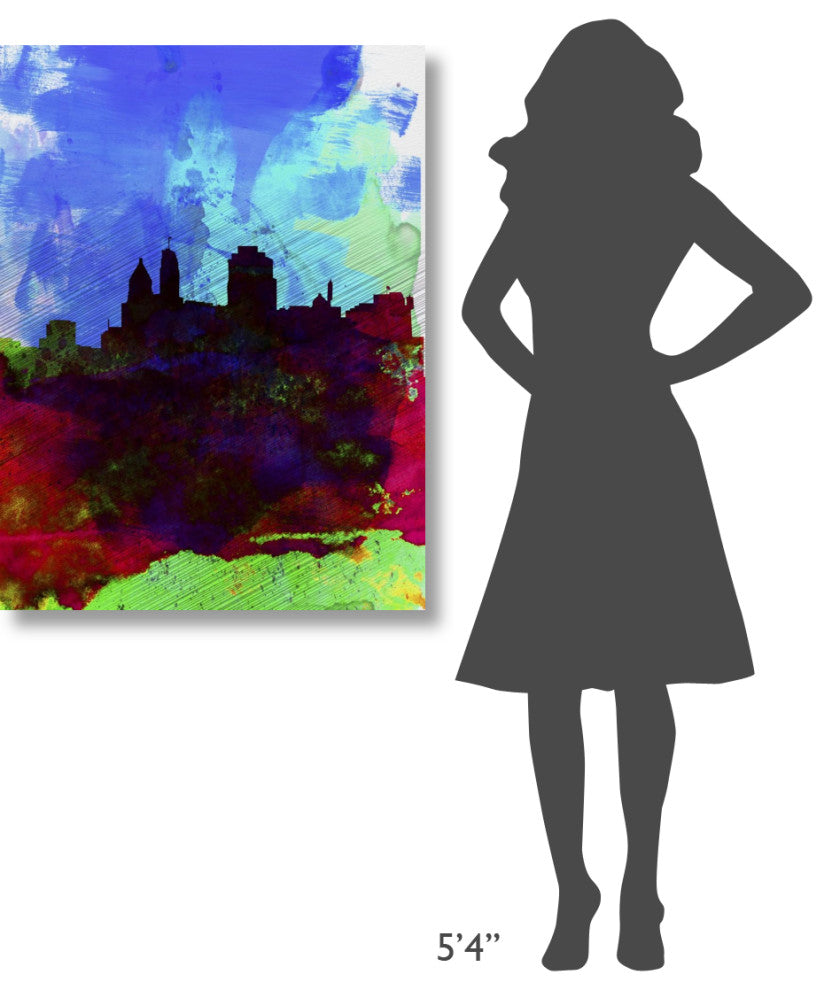 "Cincinnati Watercolor Skyline" Fine Art Print