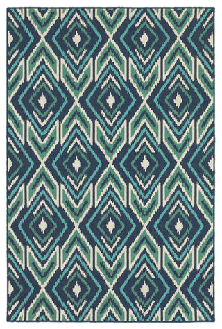 Meridian 2209B, Navy/Green, 3'7"x5'6"