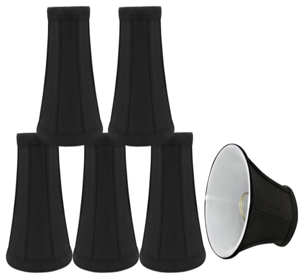30244-6 Small Bell  Chandelier Clip On Lamp Shade Black 2 1/2"x4"x5"