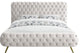 Delano Velvet Upholstered Bed, Cream, Queen