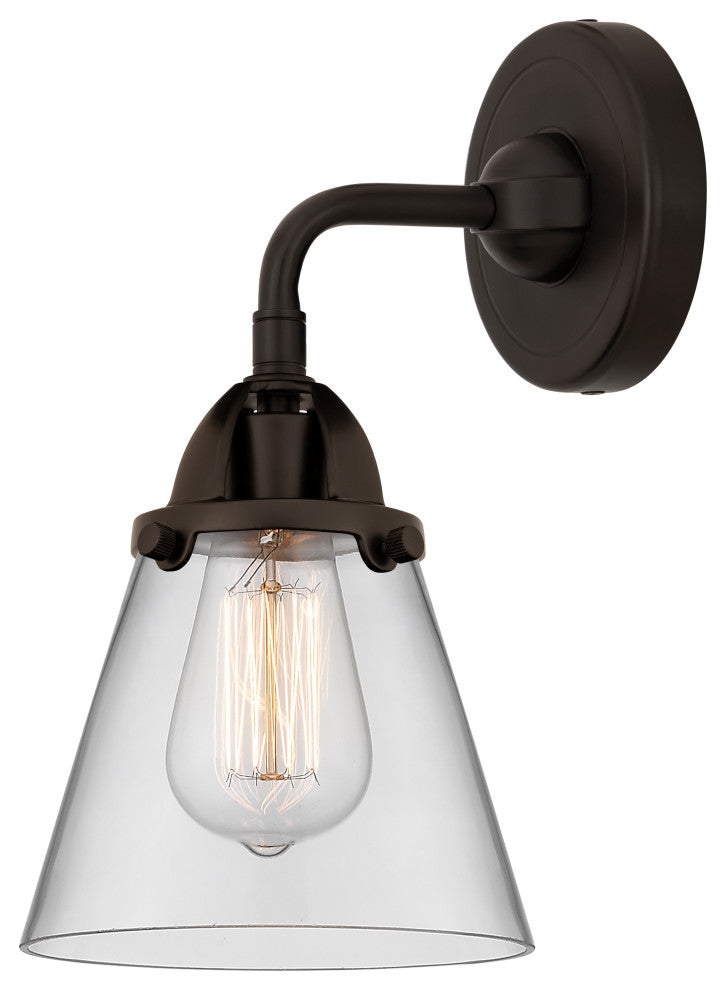 Small Cone Sconce, Oil Rubbed Bronze, Clear, Clear
