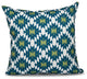 Jodhpur Kilim 2, Geometric Print Pillow, Teal, 18"x18"