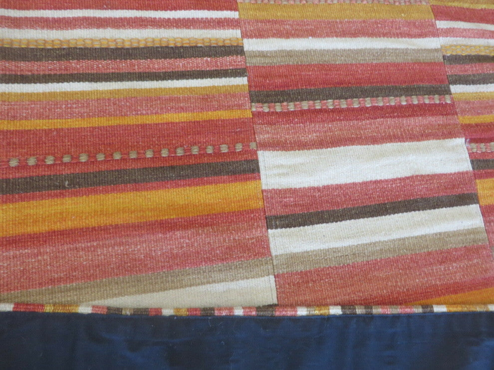 5x8 Geometric Wool Dhurry Kilim Patchwork Hand Woven Oriental Rug