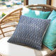 Ox Bay Handwoven Blue Diamond Organic Cotton Pillow Cover, 20"x20"