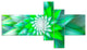 Large Green Alien Fractal Flower, Floral Canvas Art Print, 60"x32", 5 panels