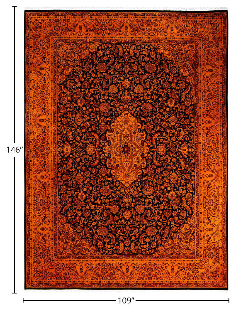 Fine Vibrance, One-of-a-Kind Hand-Knotted Area Rug Orange, 9'1"x12'2"