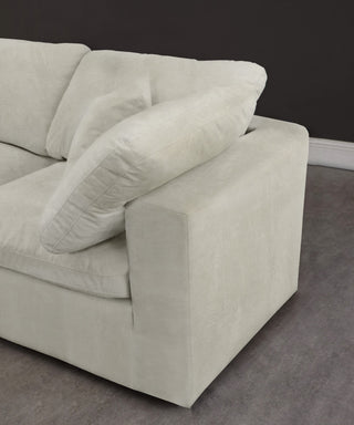 Cozy Velvet Upholstered Comfort 3-Piece Modular Sofa, Cream