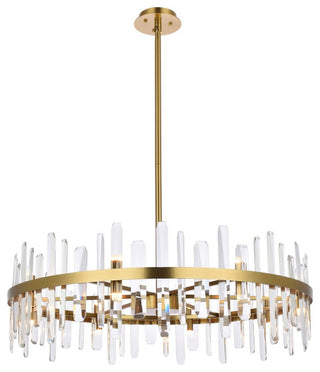 Modern Satin Gold 16-Light Chandelier
