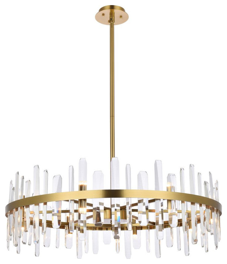 Modern Satin Gold 16-Light Chandelier