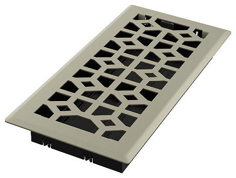 Templar Floor Register, Satin Nickel, 4 X 10