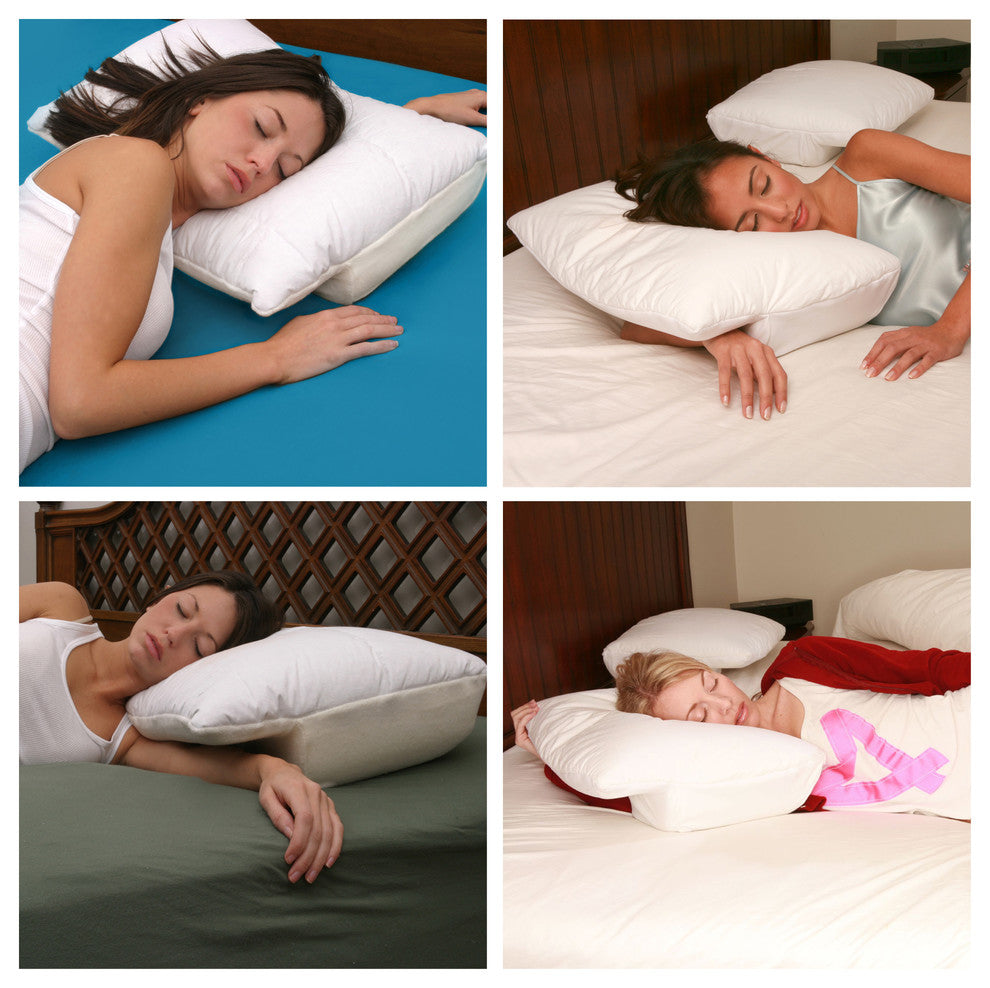 Deluxe Comfort Sleep Better Pillow, Blue, Large - Medium