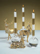 3-Piece Deer Figurine Statue Set with Ornamental Wreath