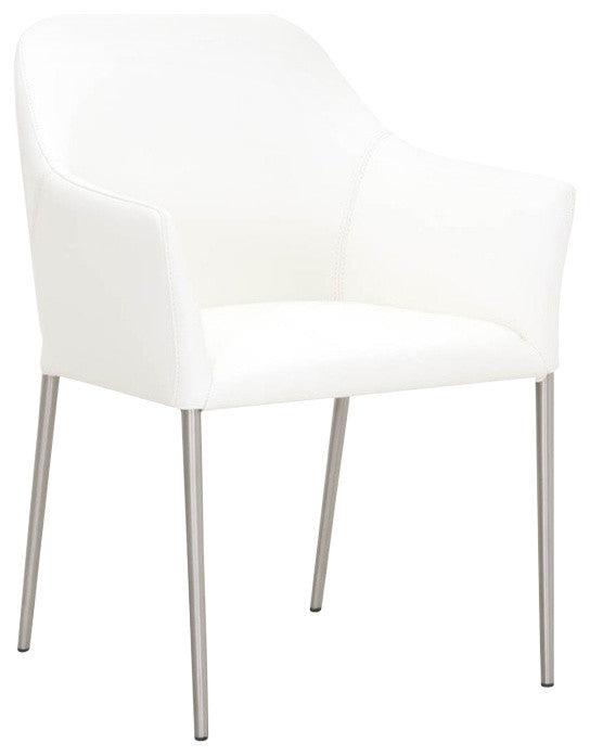 Dining Side Chair With Curved Back White