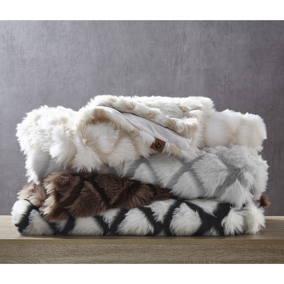 Inspired Home Cambree Throw Luxuriously Soft, Acrylic 50"x60", Gray