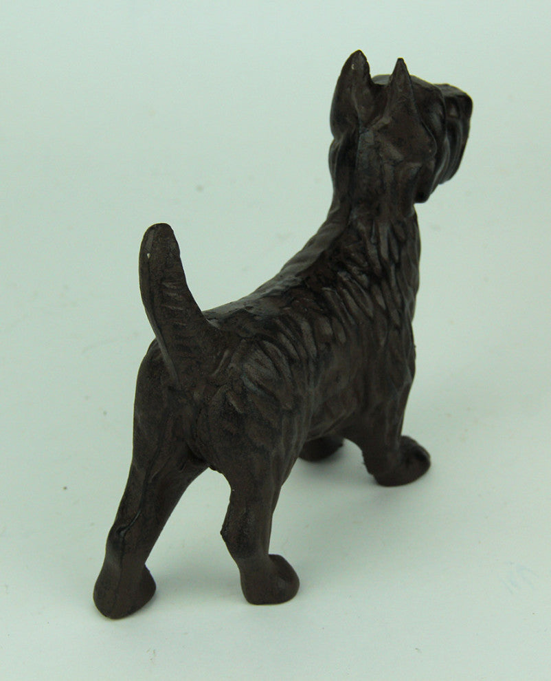 Rustic Brown Cast Iron Scottish Terrier Dog Statue