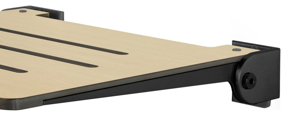 Seachrome SlimLine Folding Wall Mount Shower Seat, Urban Chic, Matte Black Frame