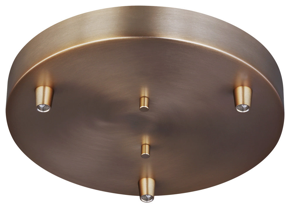 Towner 3-Light Cluster Canopy, Satin Brass