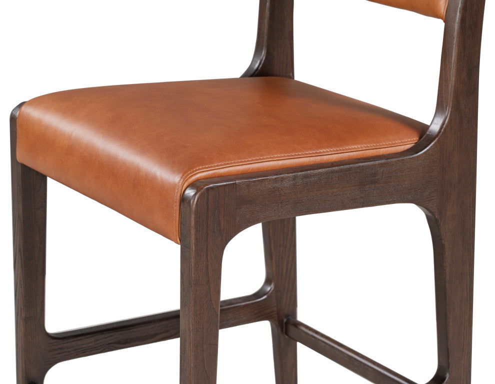 Kosas Home Wayne Top Grain Leather Stool, Counter Stool