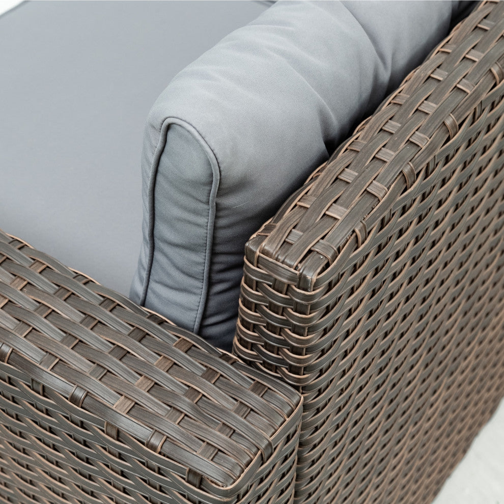 6-Pieces Wide Outdoor Rattan Reversible Patio Sectional With Cushions