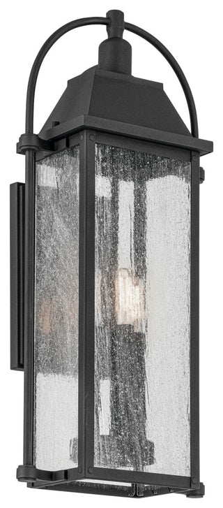23.25" 3-Light Outdoor Wall Light With Clear Seeded Glass