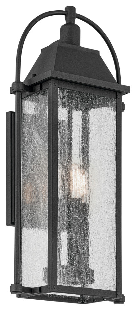 23.25" 3-Light Outdoor Wall Light With Clear Seeded Glass