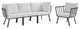 Riverside 4 Piece Outdoor Patio Aluminum Set - Gray White