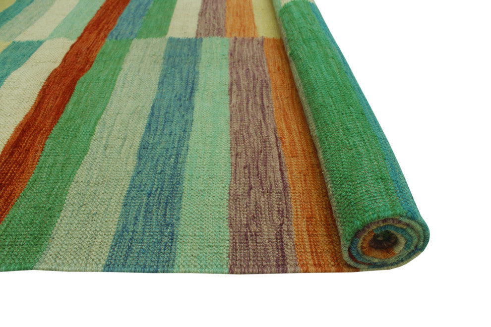 Winchester Kilim Mannan Orange/Beige Rug, 5'7x7'7