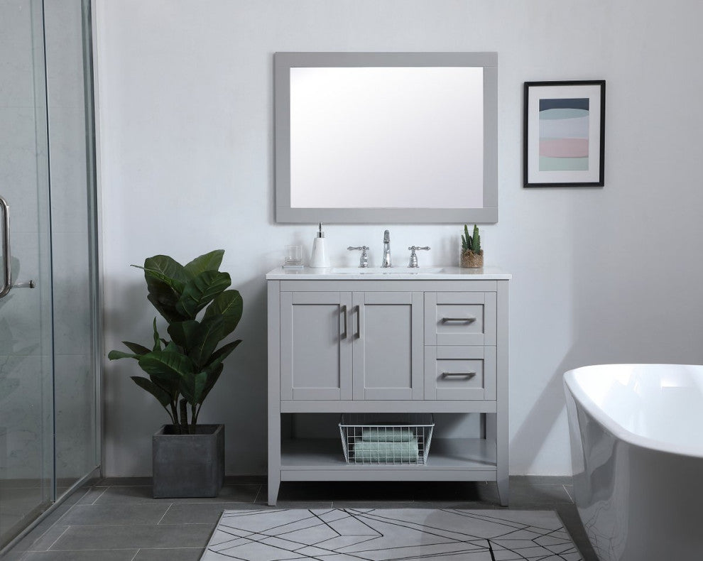 Anderson Rectangle Vanity Mirror 30", Gray