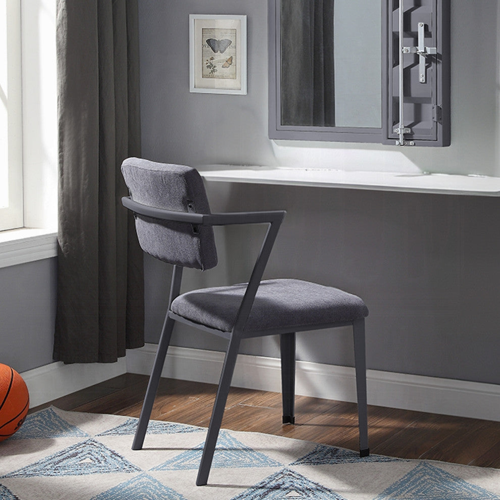 ACME Cargo Chair, Gray Fabric and Gunmetal