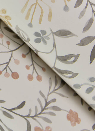 Tarragon Grey Dainty Meadow Wallpaper Sample