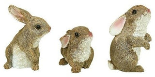 Set of 6 Baby Bunny Rabbit Den Statues