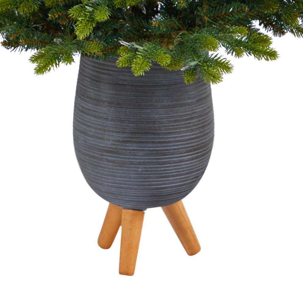3.5' North Carolina Fir Faux Xmas Tree W/Lights & 563 Bendable Branches