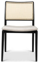 Charlotte, Cane Side Chair, Alabaster Seat, Ebano Frame, Natural Cane Webbing