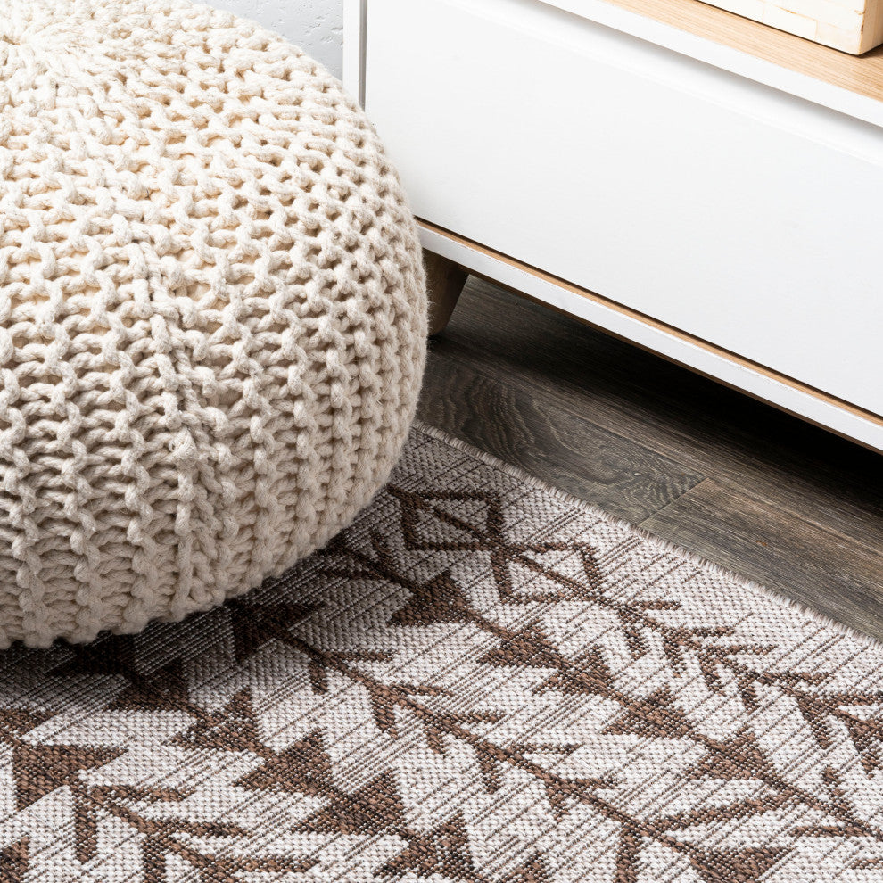 Tokay Bohemian Geometric Indoor/Outdoor Area Rug, Beige/Brown, 3' x 5'