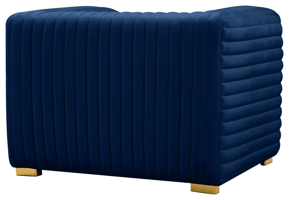 Ravish Velvet Upholstered Chair, Navy, Chair
