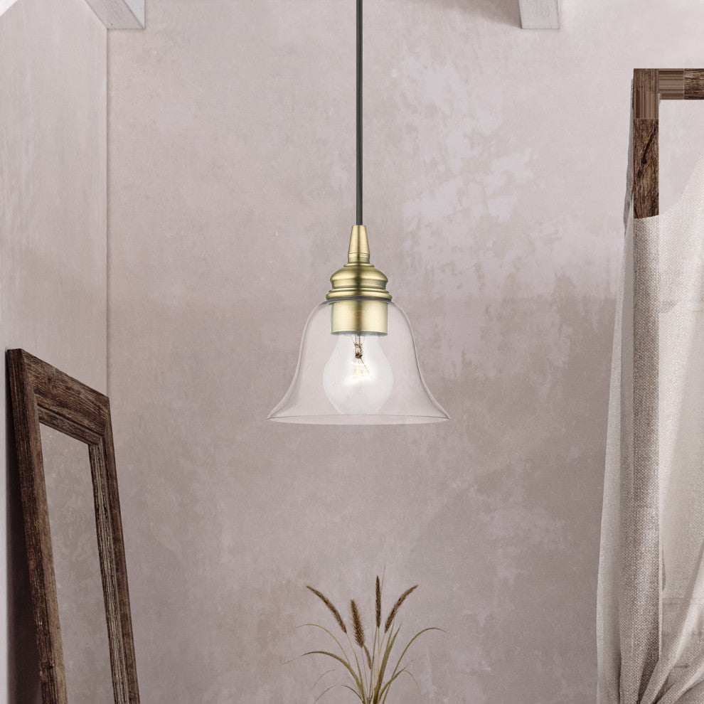 Moreland 1 Light Antique Brass Single Pendant
