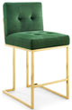 Green Velvet Counter Stool, Heidi Giselle Gold Counter Stool, Glam Tufted Stool