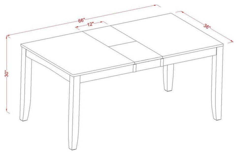 Lyfd5-Esp-W, 5-Piece Dining Room Set, Table With Leaf and 4 Chairs