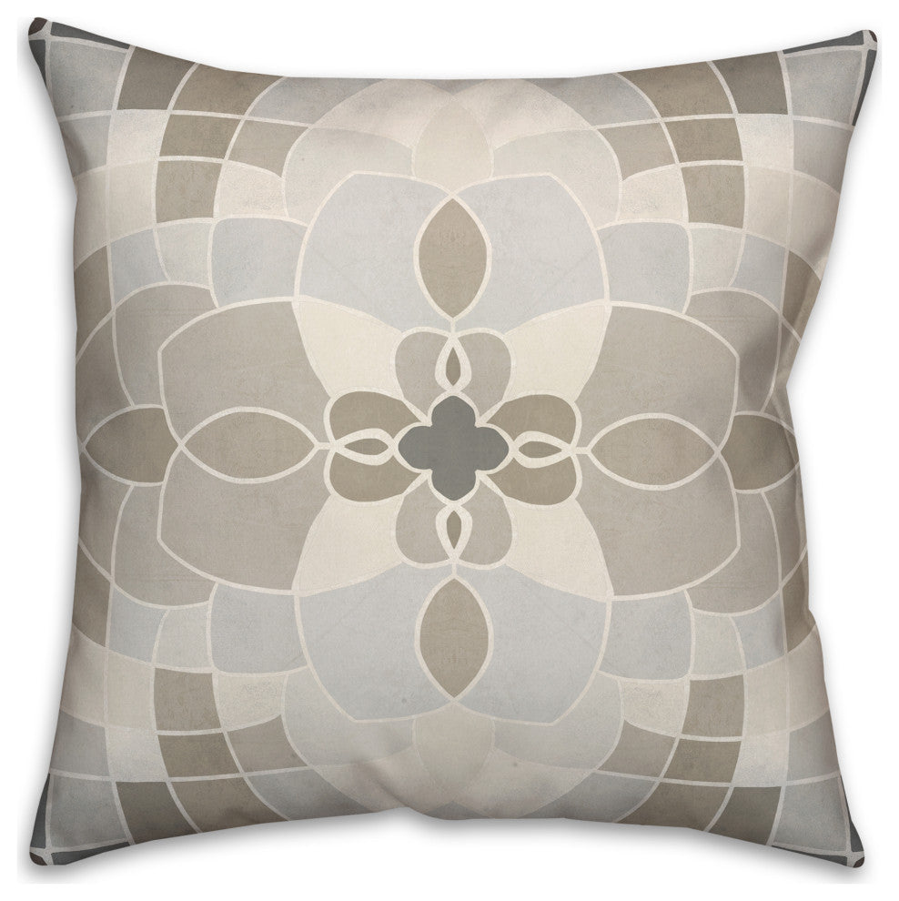 Earth Stone Mosaic 18x18 Spun Poly Pillow