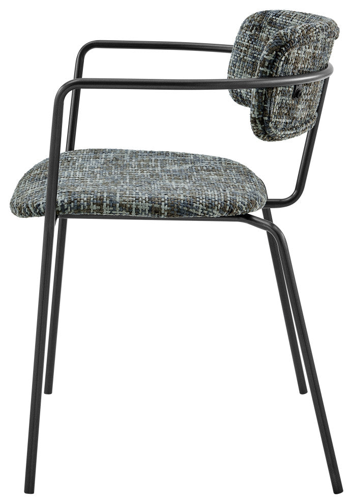 Alivia Fabric Dining Side Arm Chair,, Set of 2, Allure Gray