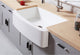 Solid Surface 33x22" Apron Front Farmhouse Single Bowl Kitchen Sink, Matte White