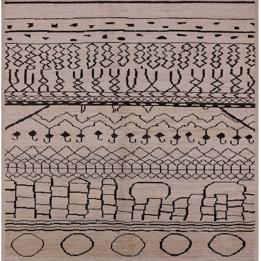Ahgly Company Indoor Square Mid-Century Modern Area Rugs, 5' Square