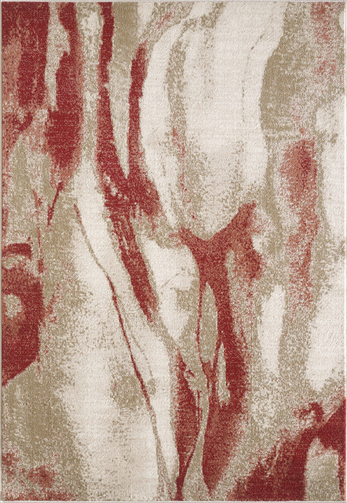 Avalon Wonder Watercolor Area Rug, Ivory/Brown, 9' X 12'