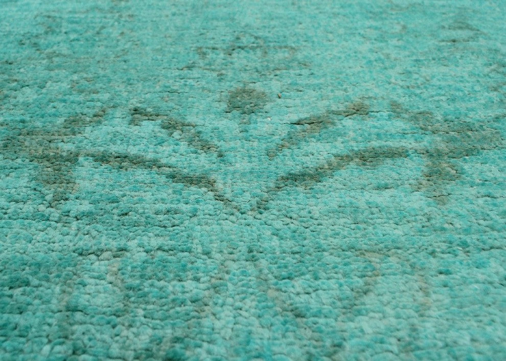 Overdyed Aida Teal Green Rug, 8''8x11''7