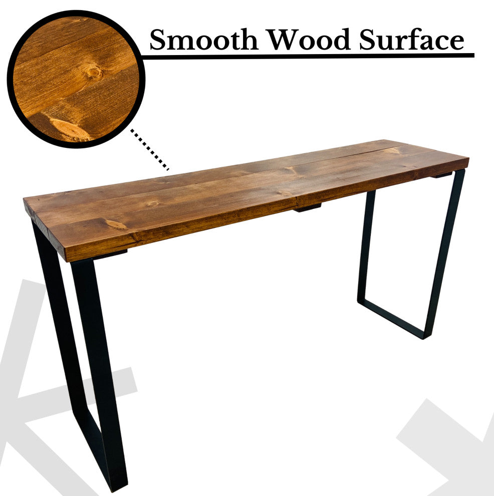 Barn Walls Bedroom Console Table Accent Table, Handcrafted, Foxy Brown, 48" Length