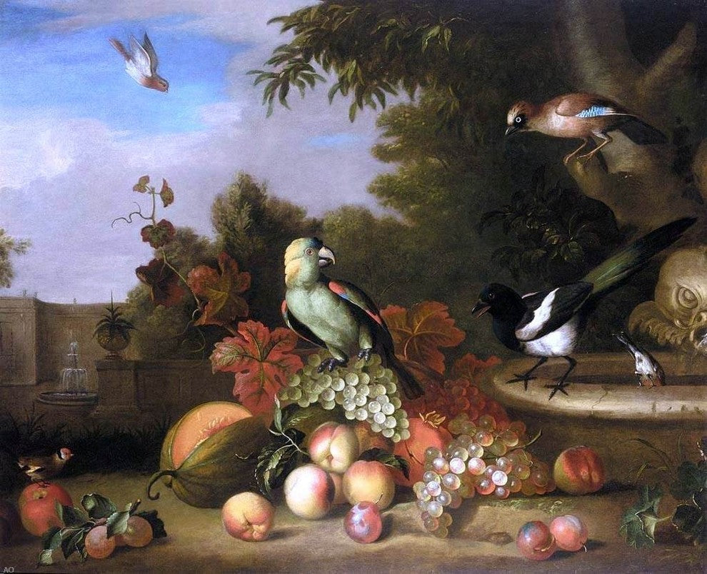 Tobias Stranover Still-Life of Fruit and Birds Wall Decal