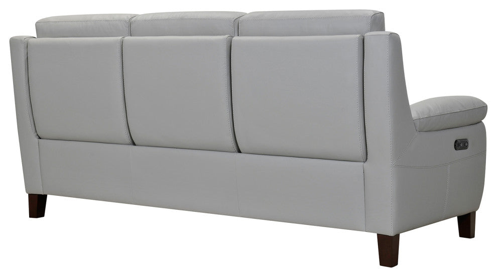 Hayward 82" Dove Gray Genuine Leather Power Reclining Sofa