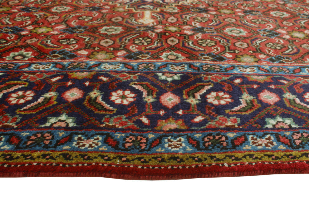 Fine Vintage Distressed Rehman Rust/Navy Rug, 6'6x9'9