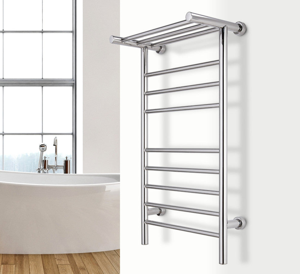 8 Bars Summit Towel Warmer, Dual Connection, Polished