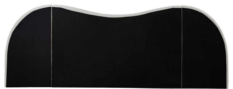 Everest Upholstered Bed, Cream, King, Boucle Fabric